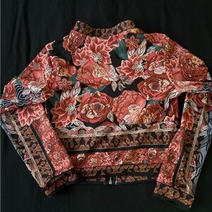 Size s
Orange and black shirt 
Long sleeve dress shirt